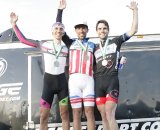 The men's podium: Johnson, Damiani, and Lindine. Green Mountain  2010 NECCS Opener at Catamount Cycling Center © Laura Kozlowski